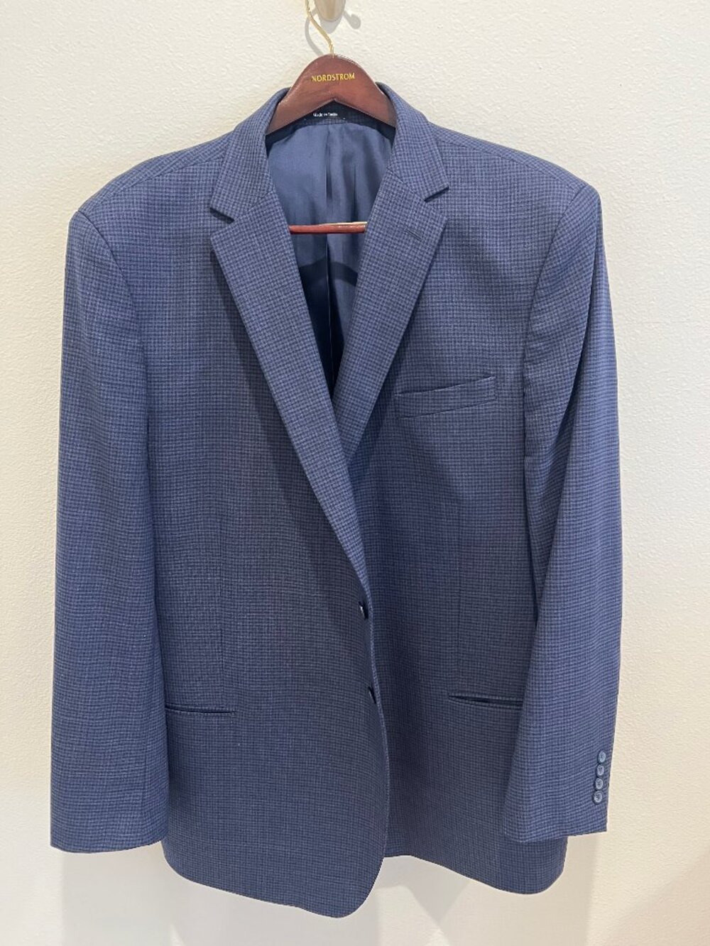 Pronto Uomo Platinum Blazer 52L Executive Fit Blue Wool Blend Sport Coat
